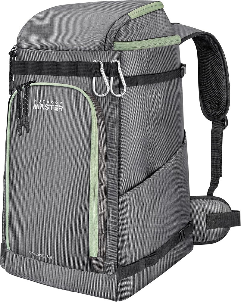 OutdoorMaster Ski Boot Bag, 65L Snowboard Boots Travel Backpack for Helmet, Ski Shoes, Goggles, Gloves and Accessories, Waterproof Exterior & Bottom - Image 1